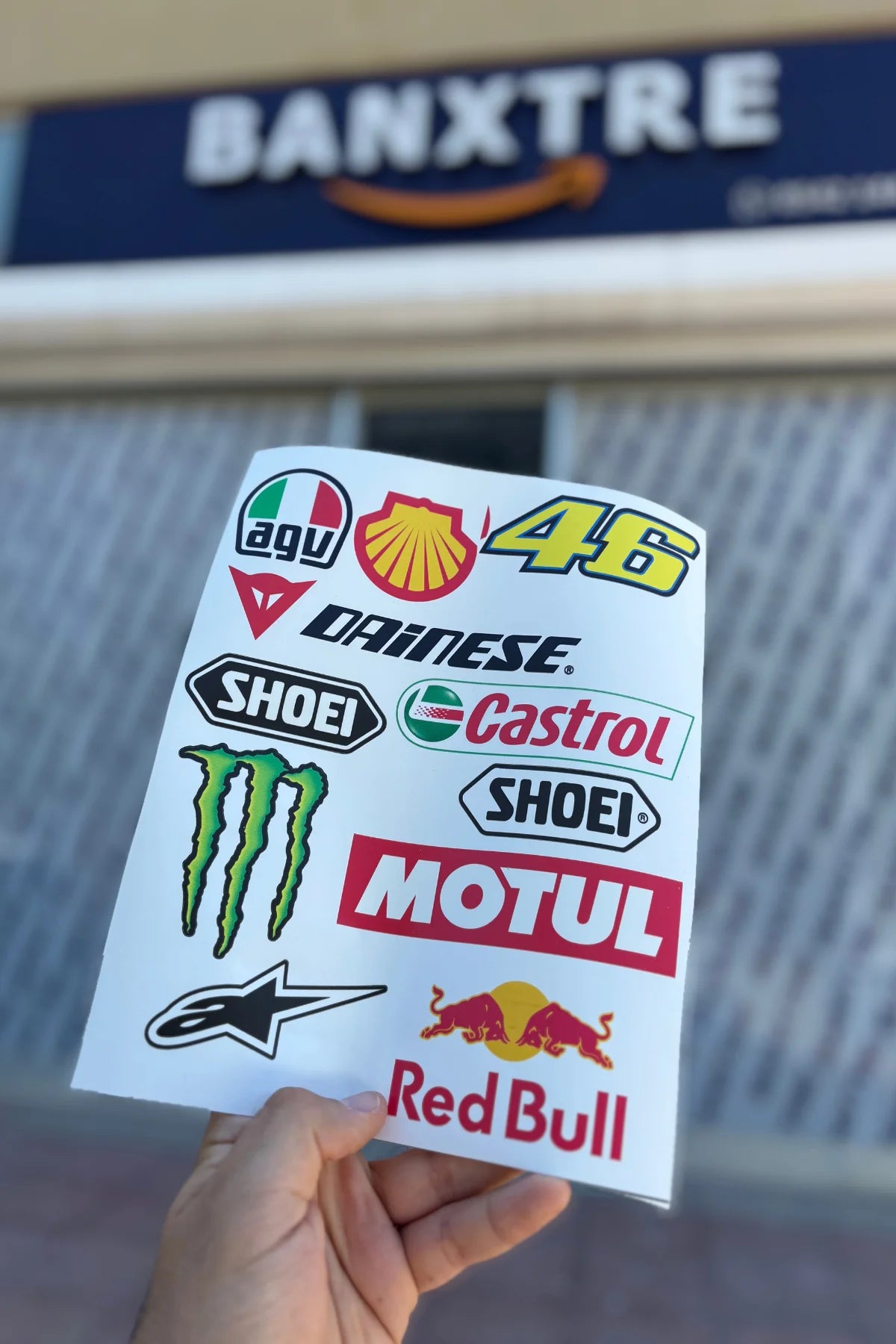 Motor ve Kask için Redbul Sponsor A4 Beyaz Sticker Pack (11 Parça)