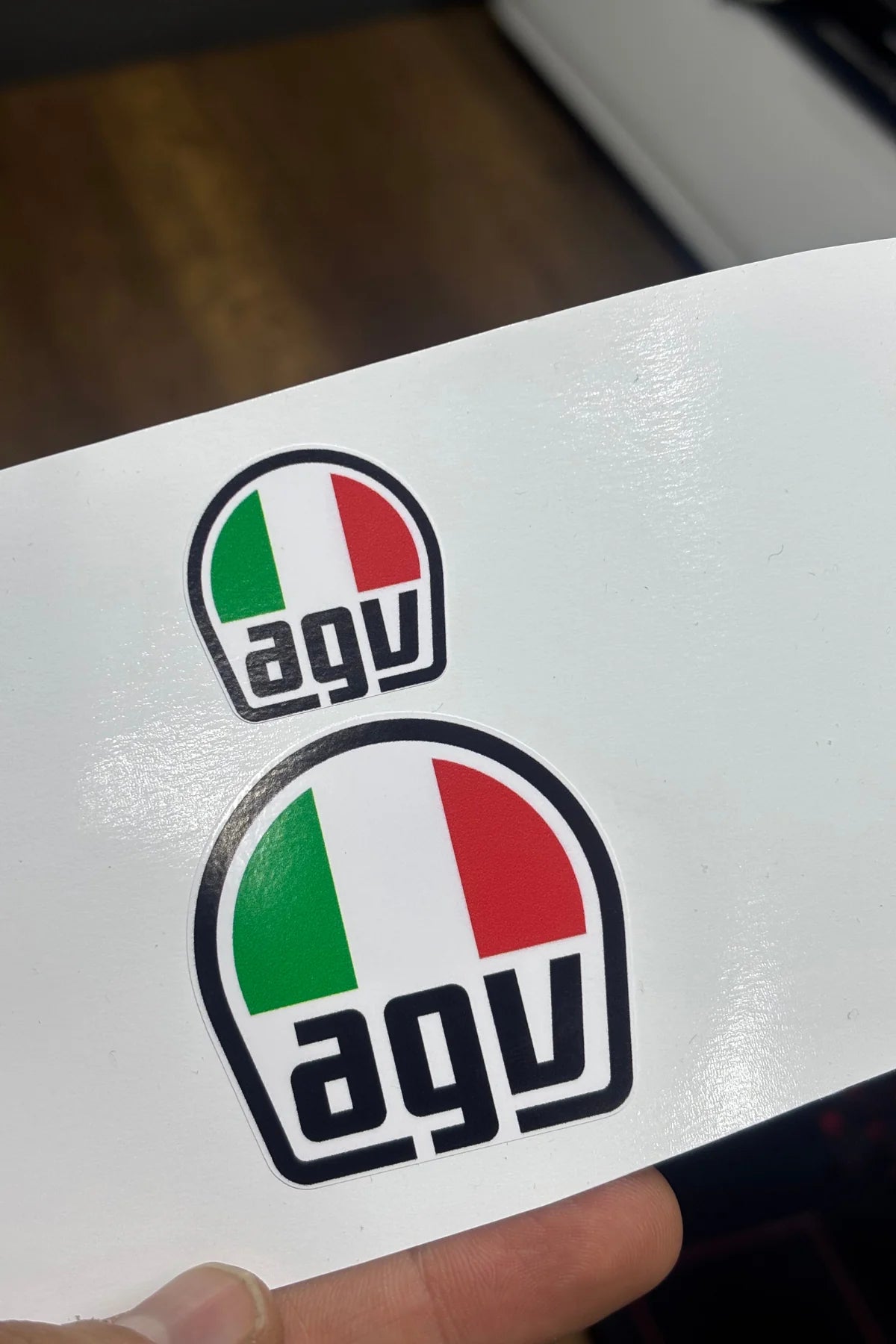 Kask için Birebir Boyutlarda AGV Kask Sticker (Ön ve Arka)