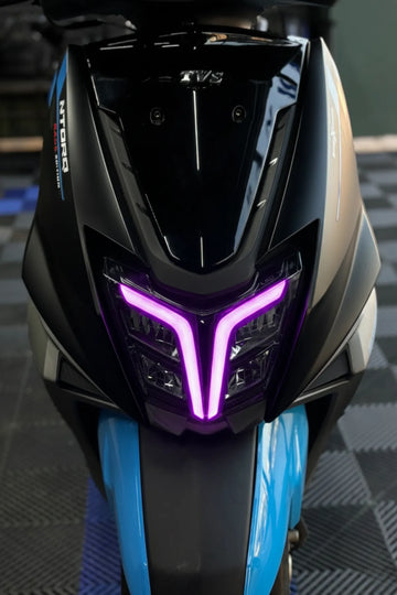 TVS Ntorq için Mor Renk Far Filmi Sticker Far Tasarım Filmi