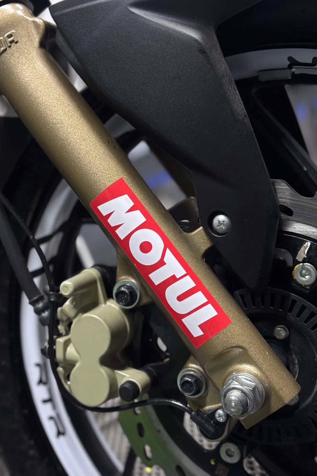 Motosiklet Ön Maşalar için Kırmızı-Beyaz Motul Sticker Etiket (2 Adet)