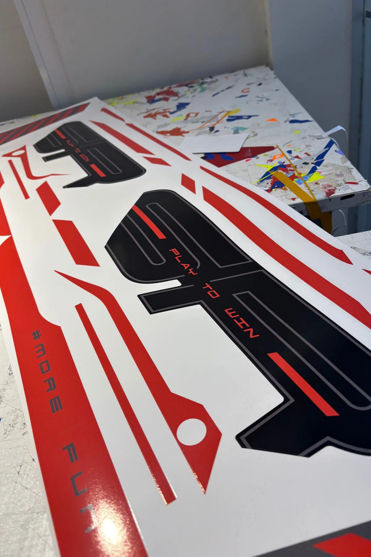 CFMOTO 450SR için Kırmızı Renk Orijinal Sticker Seti