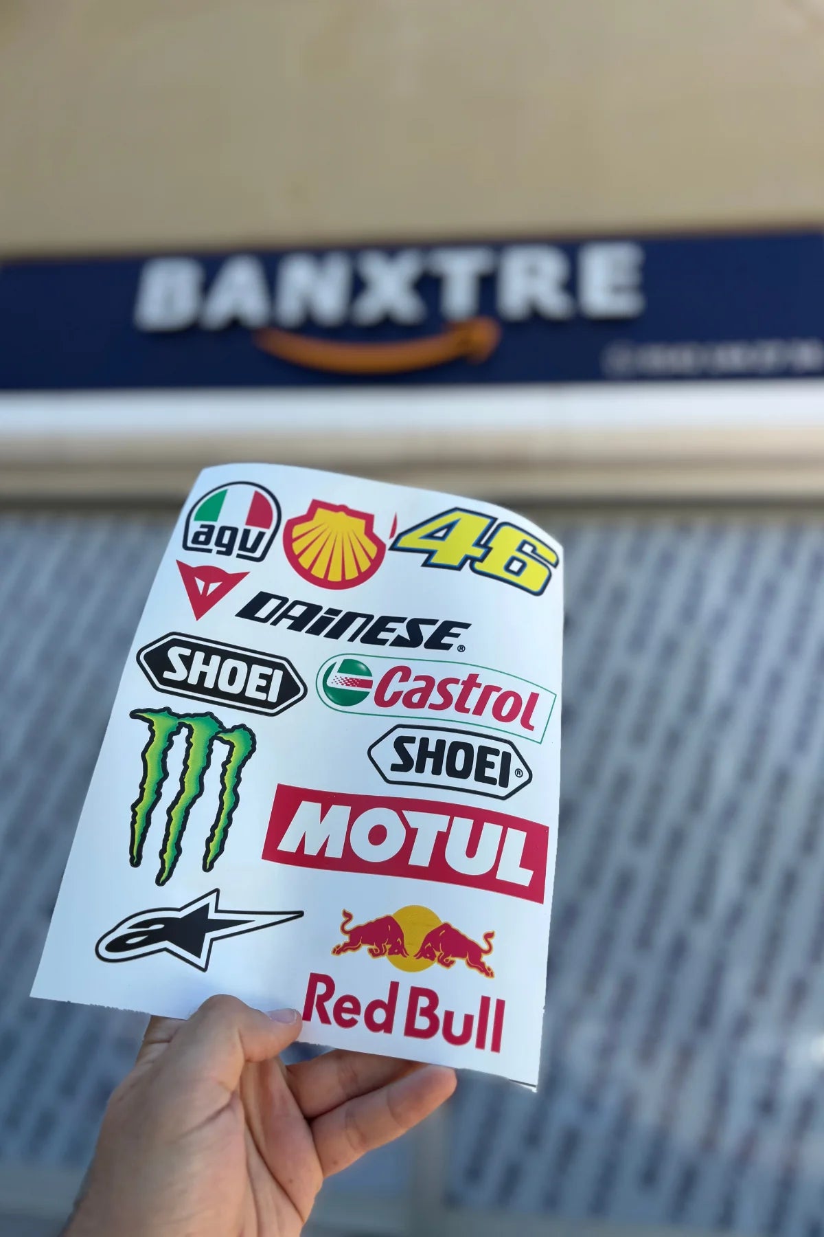 Motor ve Kask için Redbul Sponsor A4 Beyaz Sticker Pack (11 Parça)