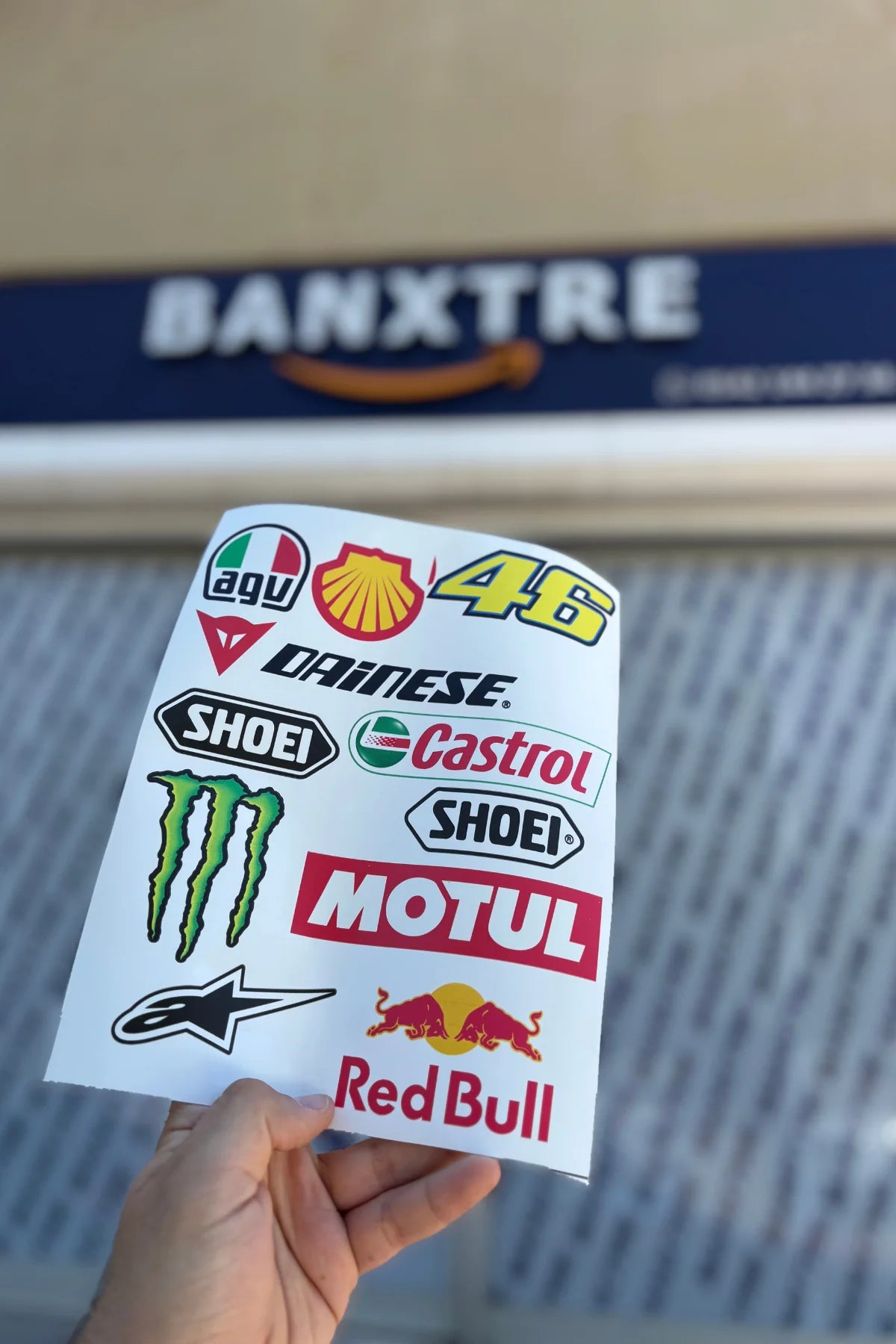 Motor ve Kask için Redbul Sponsor A4 Beyaz Sticker Pack (11 Parça)