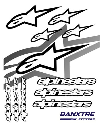 Motosiklet ve Kask için Alpinestars A4 Sticker Pack (11 Parça)