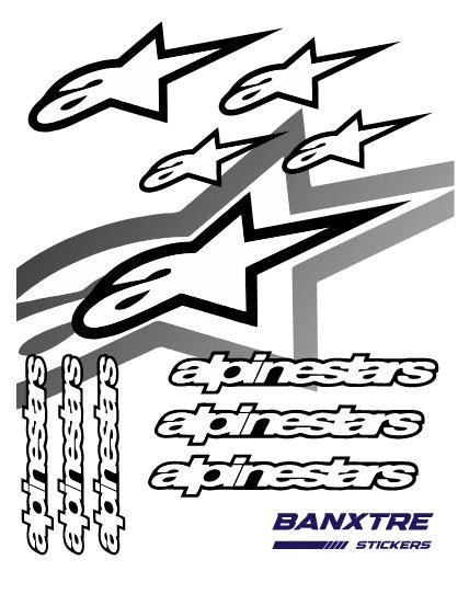 Motosiklet ve Kask için Alpinestars A4 Sticker Pack (11 Parça)