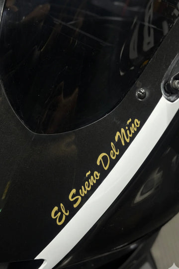 Motosiklet ve Kask için El Sueno Del Nino Gold Sticker (15cm)